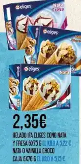 Claudio Ifa eliges - helado fia figues cono nata y fresa oferta