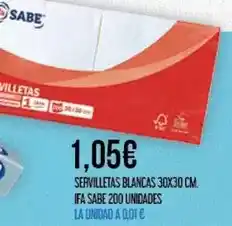 Claudio Sabe - servilletas blancas oferta