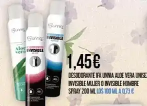 Claudio Ifa unnia - desodorante invisible mujer o invisible hombre oferta