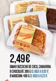 Claudio Gimar - bizcocho de coco, zanahoria o chocolate o manzana oferta