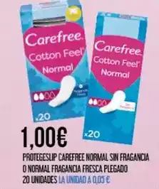 Claudio Carefree - protegeslip normal sin fragancia o normal fragancia fresca oferta