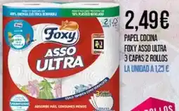 Claudio Foxy - papel cocina asso ultra 3 capas 2 rollos oferta
