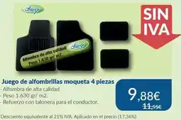 Aurgi Aurgi - juego de alfombrillas moqueta 4 piezas oferta