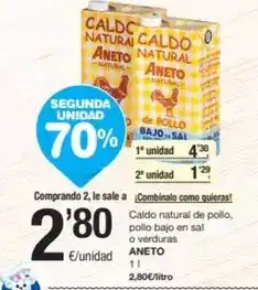 SPAR Fragadis Aneto - caldo natural de pollo/ pollo bajo en sal o verduras oferta