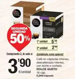 SPAR Fragadis Nescafé - cafe en capsulas intenso/ descafeinado intenso/ con leche o cortado/ dolce gusto oferta