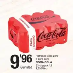 SPAR Fragadis Coca cola - refresco cola zero o zero zero oferta