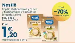 Clarel Nestlé - papilla multicereales y frutas y multicereales 0% azucares anadidos oferta