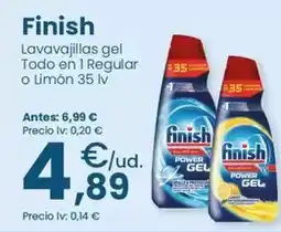 Clarel Finish - lavavajillas gel todo en 1 regular o limon oferta