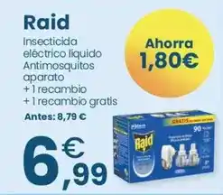 Clarel Raid - insecticida eléctrico líquido antimosquitos aparato + recambio + recambio gratis oferta