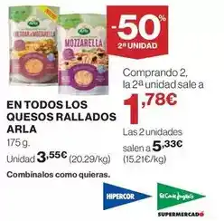 El Corte Inglés En todos los quesos rallados oferta