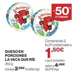 El Corte Inglés La vaca que ríe - queso en porciones oferta