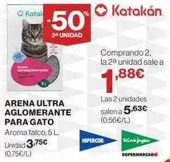 El Corte Inglés Katakán - arena ultra aglomerante para gato oferta