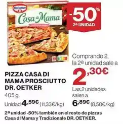 El Corte Inglés Dr oetker - pizza casa di mama prosciutto oferta