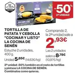 El Corte Inglés La cocina - tortilla de patata y cebolla oferta