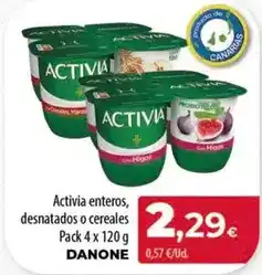 Spar Tenerife Danone - activia enteros, desnatado o cereales oferta