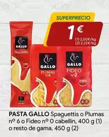 Minymas Gallo - pasta/ spaguettis o plumas n' 6 o fideo n' o cabellin/ o resto de gama oferta