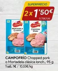 Minymas Campofrío - chopped pork o mortadela clasica lonch oferta