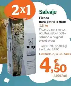 TiendAnimal Salvaje - pinso per a gatet o gat oferta