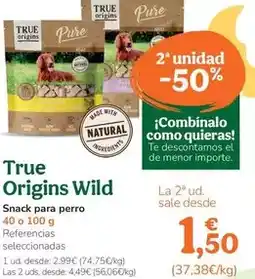 TiendAnimal True origins wild - snack per a gos oferta