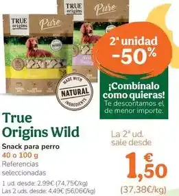 TiendAnimal True origins wild - snack per a gos oferta