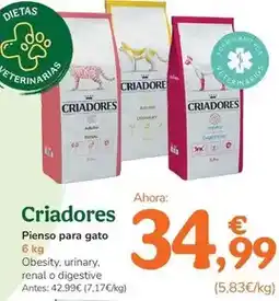 TiendAnimal Criadores - pinso per a gat oferta