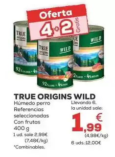 Kiwoko True origins - wild húmedo perro referencias seleccionadas con frutas 400 g oferta