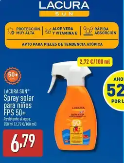 ALDI Lacura - spray solar para ninos fps 50+ oferta