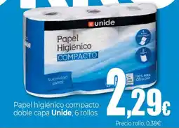 Unide Market UNIDE Papel higiénico compacto doble capa oferta