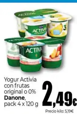 Unide Market DANONE Yogur Activia con frutas original o 0% oferta