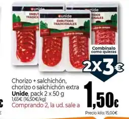 Unide Market UNIDE Chorizo salchichón, chorizo o salchichón extra oferta