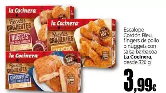 Unide Market LA COCINERA Escalope Cordón Bleu, fingers de pollo o nuggets con salsa barbacoa oferta