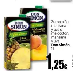 Unide Market DON SIMON Zumo piña, manzana y uva o melocotón, manzana oferta