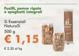 NaturaSí Fusilli, penne rigate e spaghetti integrali oferta