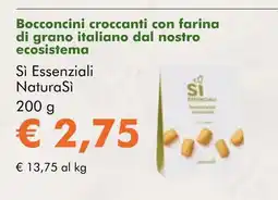 NaturaSí Bocconcini croccanti con farina di grano italiano dal nostro ecosistema oferta