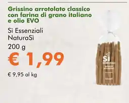 NaturaSí Grissino arrotolato classico con farina di grano italiano e olio EVO oferta