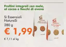 NaturaSí Frollini integrali con mele, al cacao e fiocchi di avena oferta
