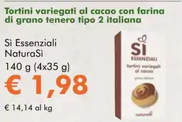 NaturaSí Tortini variegati al cacao con farina di grano tenero tipo 2 italiana oferta