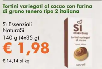 NaturaSí Tortini variegati al cacao con farina di grano tenero tipo 2 italiana oferta