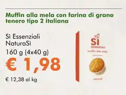 NaturaSí Muffin alla mela con farina di grano tenero tipo 2 italiana oferta