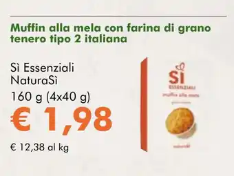 NaturaSí Muffin alla mela con farina di grano tenero tipo 2 italiana oferta
