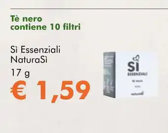 NaturaSí Tè nero contiene 10 filtri oferta