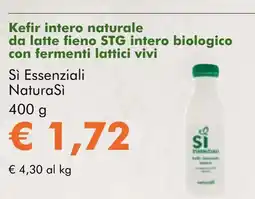 NaturaSí Kefir intero naturale da latte fieno STG intero biologico oferta