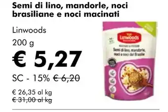 NaturaSí Semi di lino, mandorle, noci brasiliane e noci macinati oferta