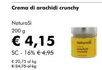 NaturaSí Crema di arachidi crunchy oferta