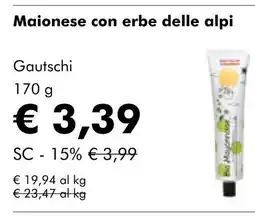 NaturaSí Maionese con erbe delle alpi oferta