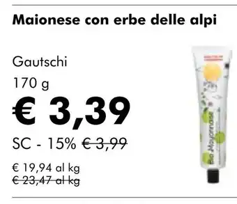 NaturaSí Maionese con erbe delle alpi oferta