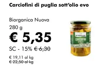 NaturaSí Carciofini di puglia sott'olio evo oferta