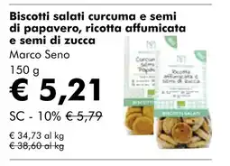 NaturaSí Biscotti salati curcuma e semi di papavero, ricotta affumicata e semi di zucca oferta