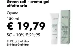 NaturaSí Green cell - crema gel effetto crio oferta
