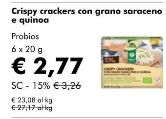 NaturaSí Crispy crackers con grano saraceno e quinoa oferta